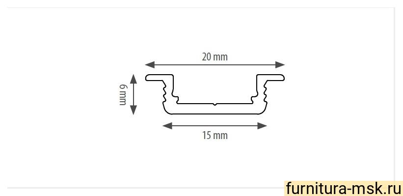 TG05.0807.07.689 LUMI Профиль LED L=2000 врезной алюминий черный