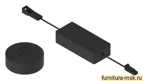 TR20.0024.05.061 Сенсорный выключатель с функцией диммер W08, 12V, max.60W, пластмассовый черный