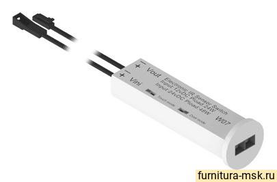 TR20.0022.05.013 Сенсорный выключатель с функцией диммер, уневерсальный W07 (двухфункциональный или однофункциональный), 12V, max.24W, пластмассовый белый